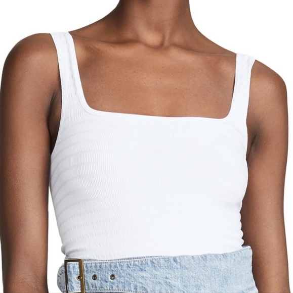 NWT | FREE PEOPLE | WHITE SQUARE ONE SEAMLESS TANK | SIZE XS/S - Picture 2 of 5